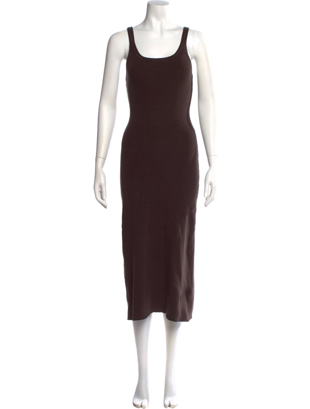 DISSH Scoop Neck Midi Length Dress in Brown - XS